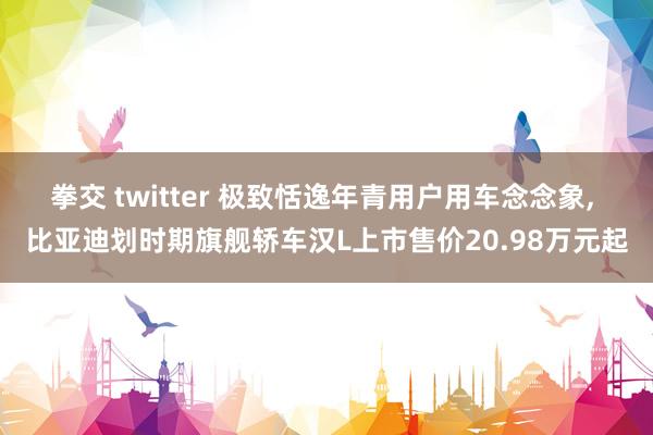 拳交 twitter 极致恬逸年青用户用车念念象， 比亚迪划时期旗舰轿车汉L上市售价20.98万元起