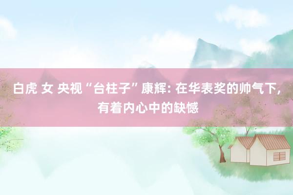 白虎 女 央视“台柱子”康辉: 在华表奖的帅气下， 有着内心中的缺憾